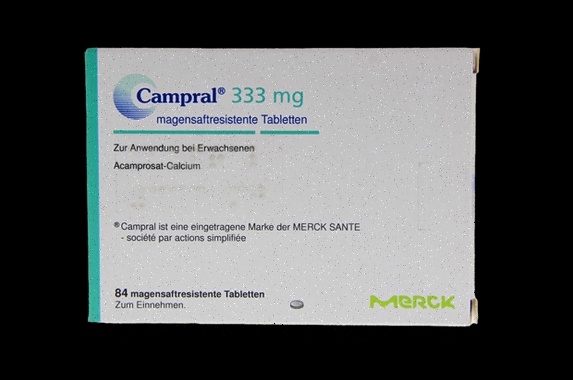 Boîte de Campral et blister de comprimés