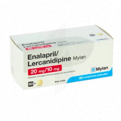 Flacon d'Enalapril et carte de France