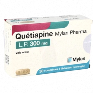 Achat Quetiapine - illustration de comprimés et boîte