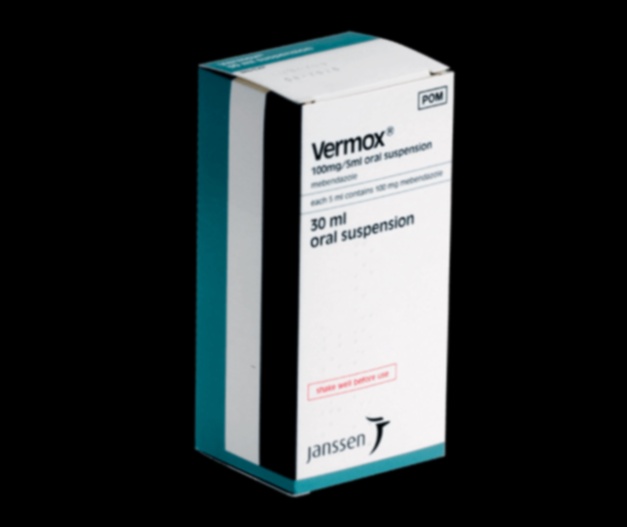 Acheter Vermox - Illustration d’un comprimé et d’une boîte de Vermox